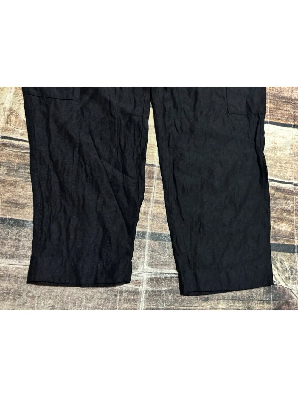 Aritzia Babaton Pants Womens Size 6 Linen Blend Cargo Pockets Black
